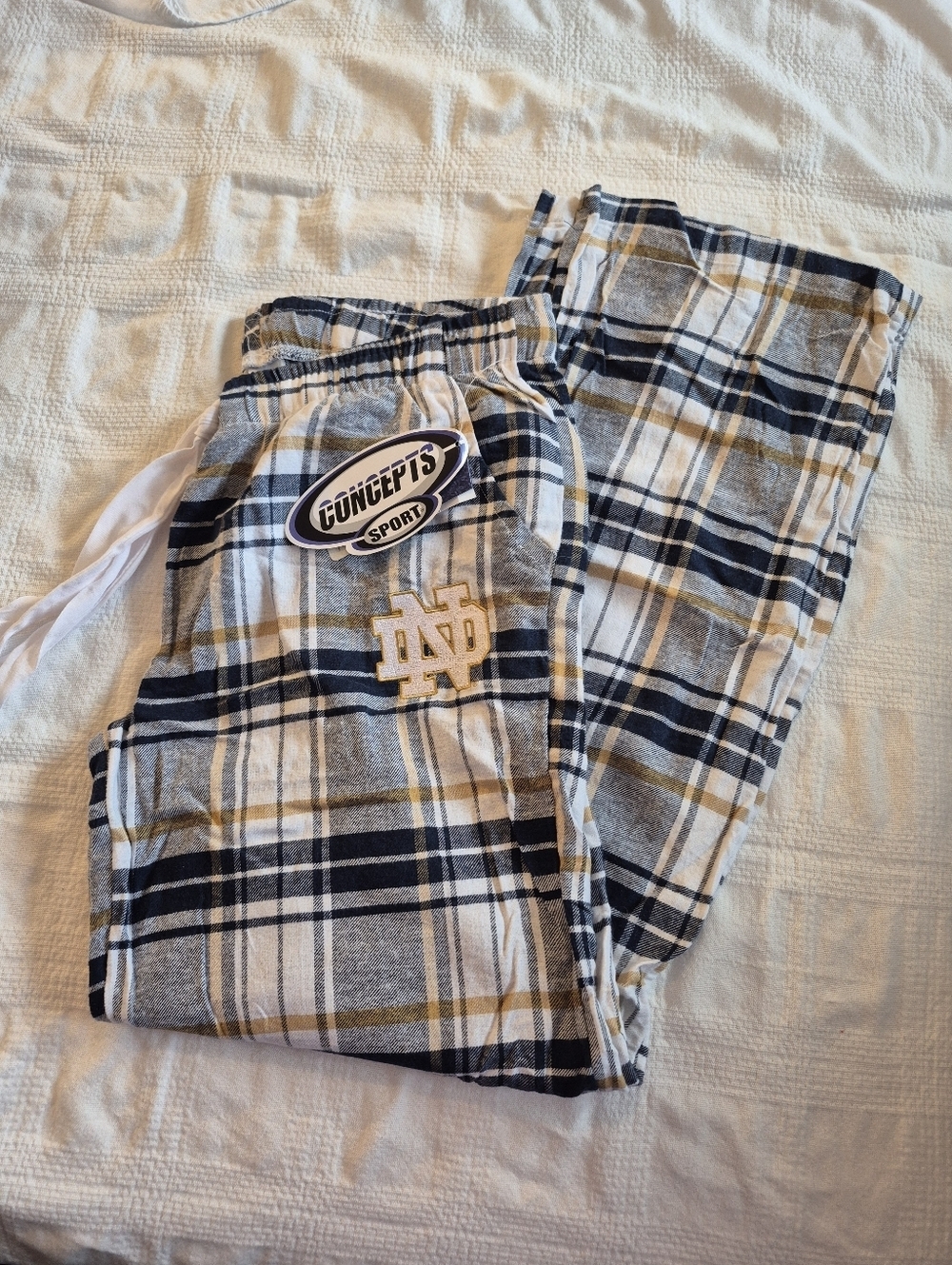 University of Notre Dame women's medium plaid flannel pajama lounge pants NWT